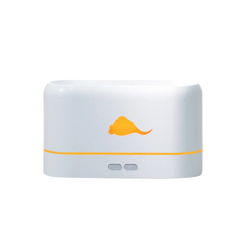 3D Simulation Flame Aroma Diffuser Humidifier Quiet Large Mist Essential Oil Diffuser Desktop Humidifier for Home Office Bedroom