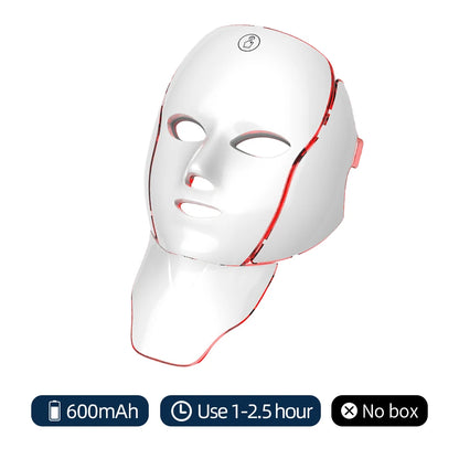 7 Colors LED Facial Mask with Neck LED Light Photon Mask Skin Rejuvenation Anti Acne Beauty Device Face Lifting Firm Massager